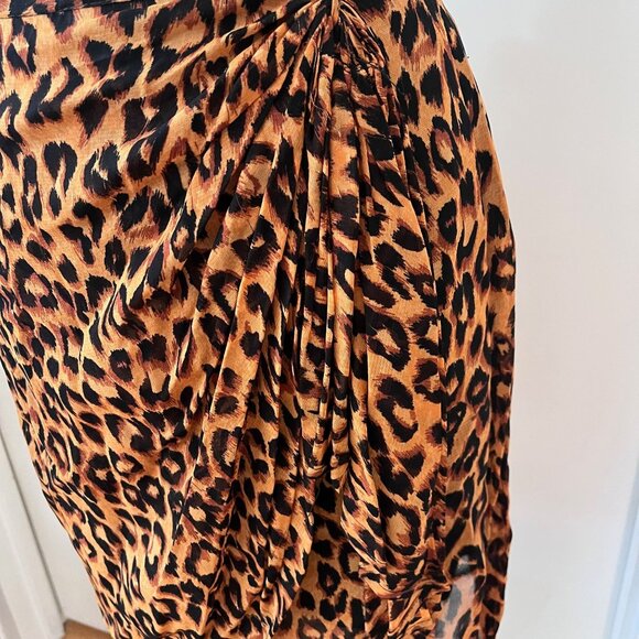 Vintage Y2K 90's ADRIENNE CRISTiNA Leopard Print Wrap Skirt Size 8 - Picture 3 of 6
